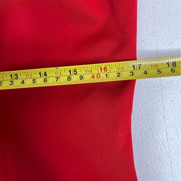 Mac Duggal Asymmetrical Ruffle Sleeve Red Cocktail Dress Women Size Medium READ - Picture 10 of 13